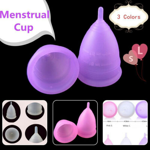 100% Reusable Medical Silicone Soft Menstrual Women Period Cup Size Small Large