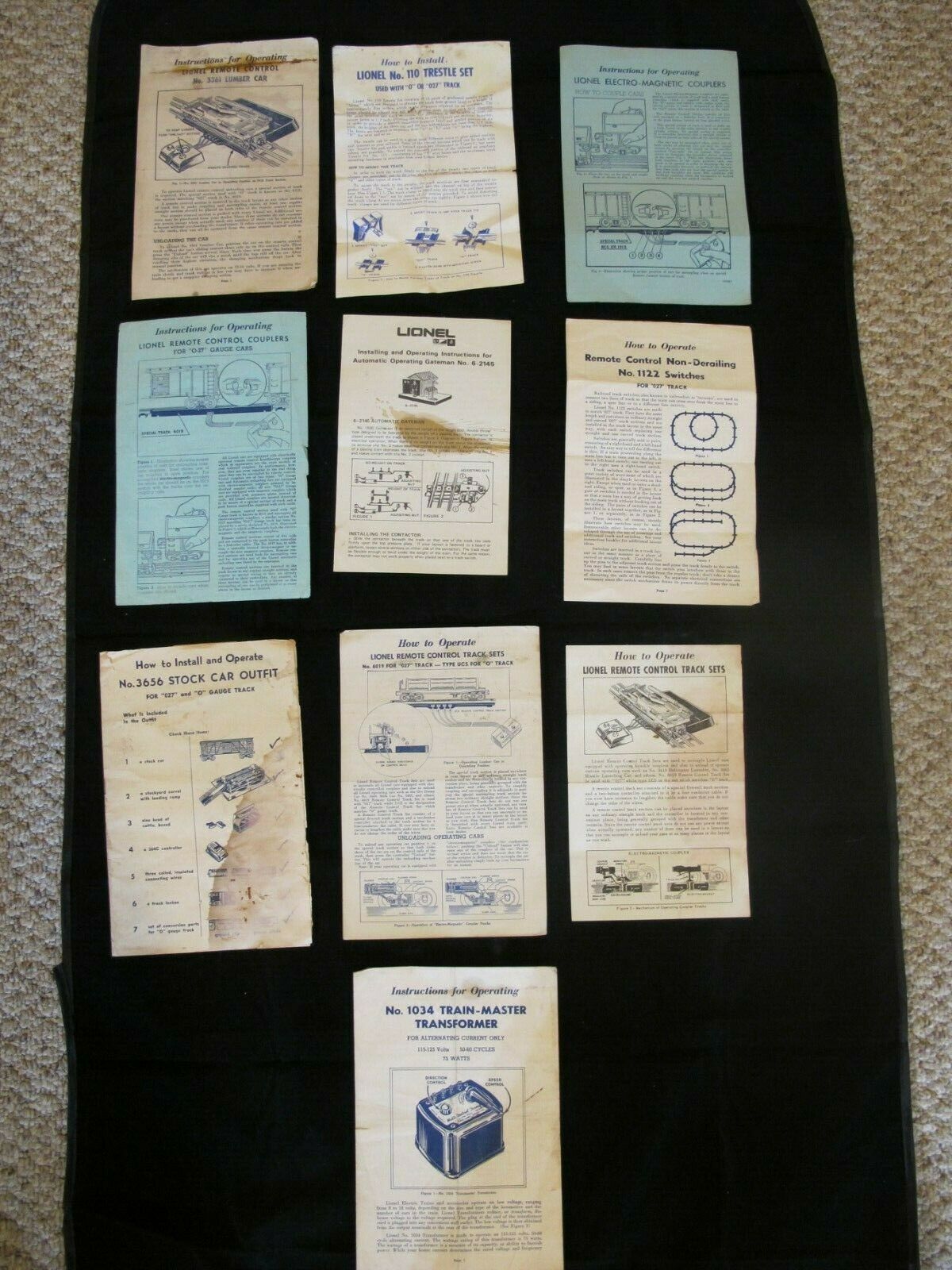 Lot Of Postwar Lionel Instruction Sheets Lot 2