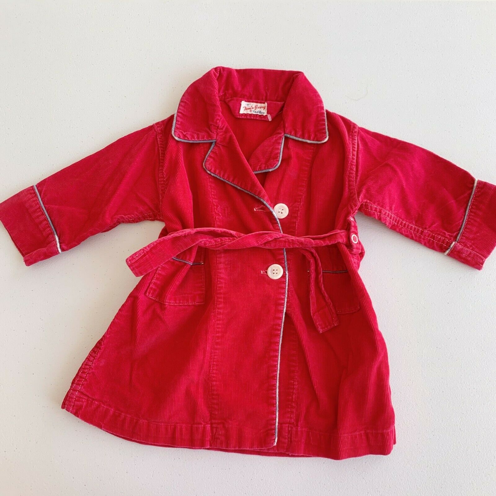 Vintage Tom 'n Jerry Tom And Jerry Corduroy Robe Red Size Toddler 2