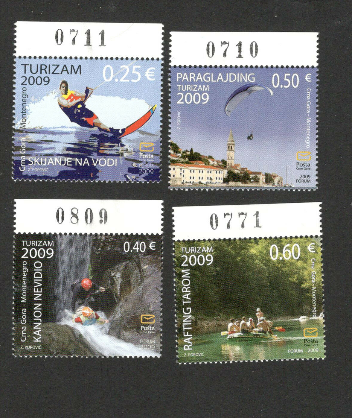 Montenegro-mnh-set-turism-rafting-paragliding-2009.
