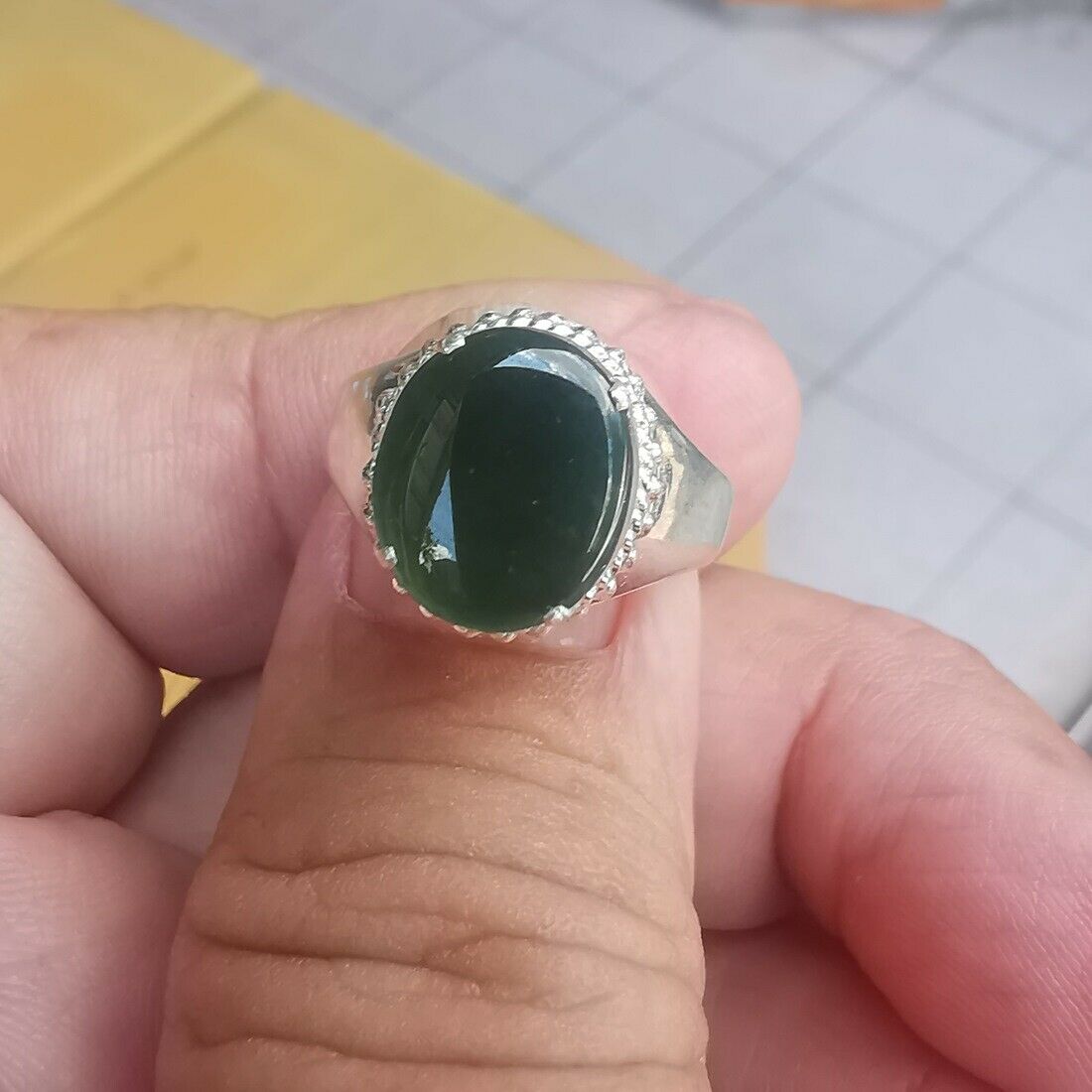 Untreated Type A Green Oval Cabochon Jade Jadeite  Gemstone From Burma Gift#65