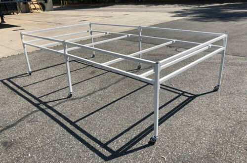 Hd 4' X 8' Rolling Flood Table Stand For Hydroponic Germination Trays Plants