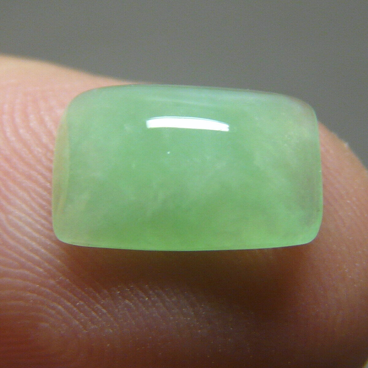2.85 Ct Genuine Jadeite Jade (natural-type A) Light Green-white Cabochon