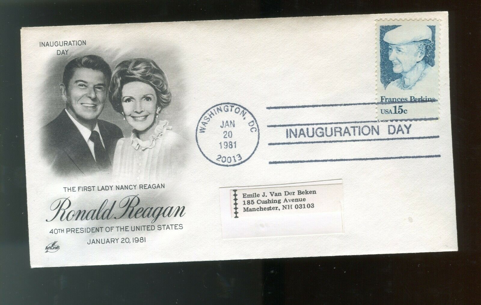 Ronald & Nancy Reagan Inauguration Day January 20 1981