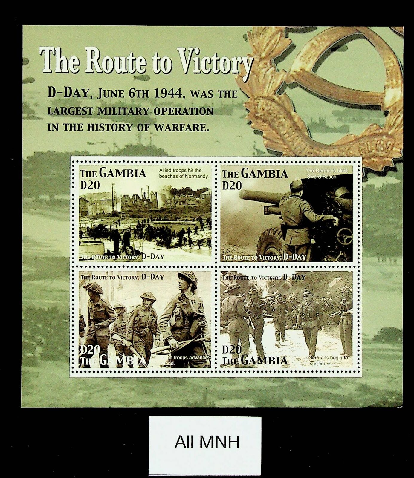 Gambia The Route To Victory D- Day Military Operation Fine Mnh Sheets