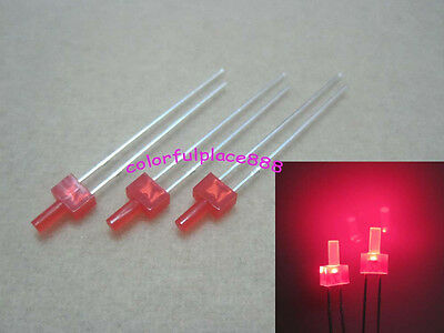 100pcs, 2mm Red Diffused Led Diodes Flat Top Leds Light Red Lens Free Shipping