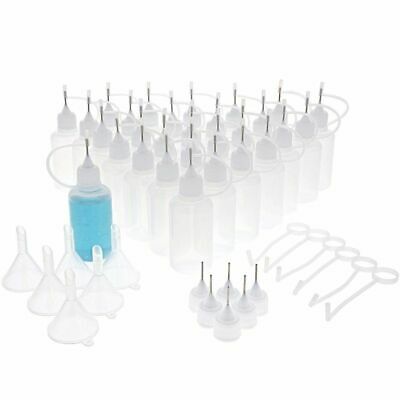 42x Kit Precision Needle Tip Clear Applicator Bottles Silicone White Cover, 1 Oz