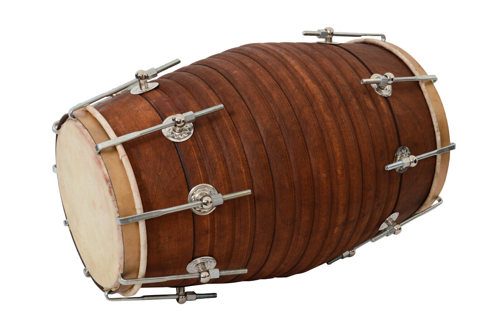 Wooden Dholak Indian Folk Musical Instrument Drum Nuts N Bolt Withcover