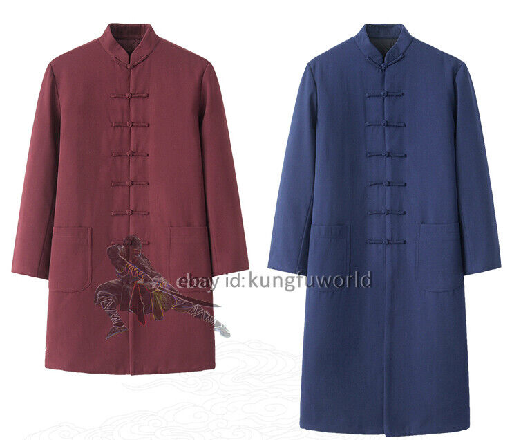 Winter Kung Fu Coat Wudang Taoist Robe Shaolin Monk Uniform Wushu Tai Chi Suit