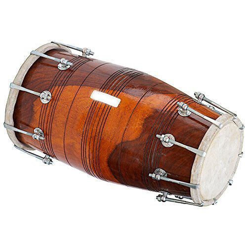 Dholak Drum, Professional, Sheesham Wood, Bolt-tuned, Padded Bag