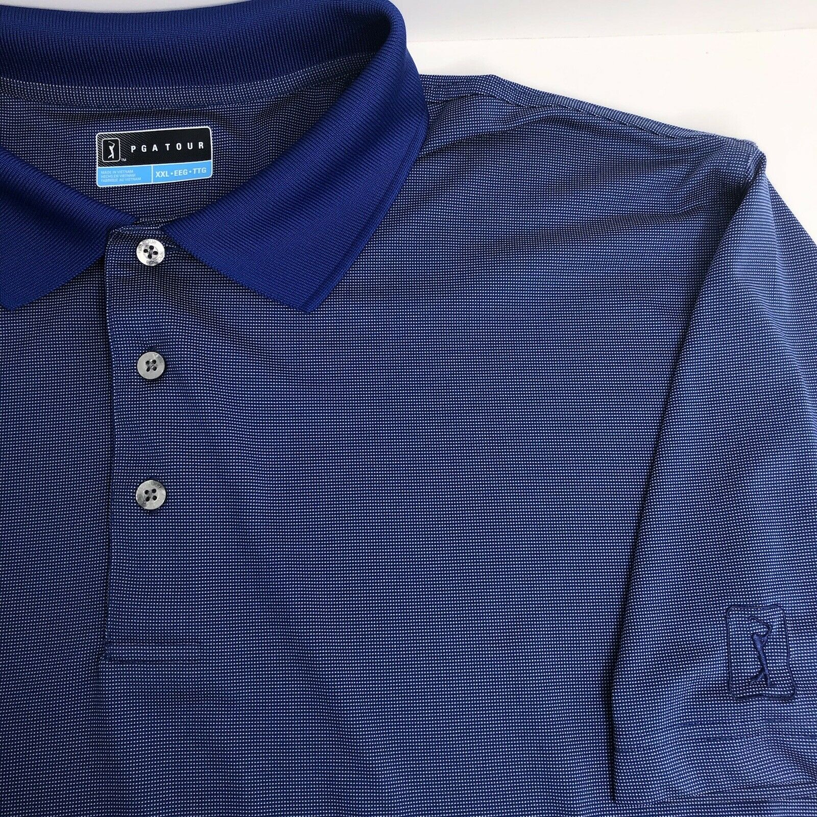 Pga Tour Blue Short Sleeve Golf Polo Shirt Men’s Size Xxl