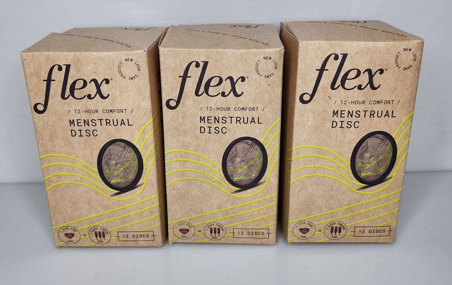 Flex 12-hour Comfort Menstrual Disc - 3 Packs Of 12 (36 Total Discs)