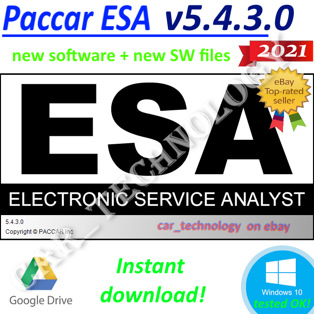Electronic Service Analyst Paccar Esa 5.4.3.0 + Sw Files  May 15, 2021