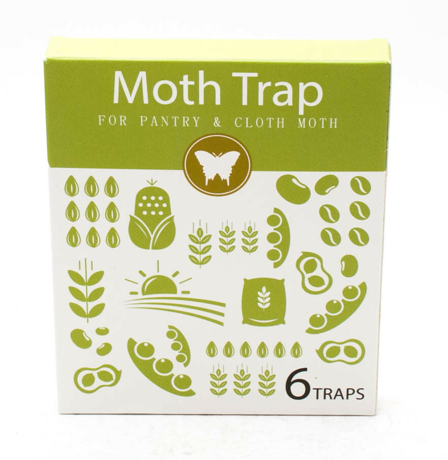 Clothes And Pantry Moth Traps Hybridized Natural Pheromone Safe Non-toxic 6 Pack