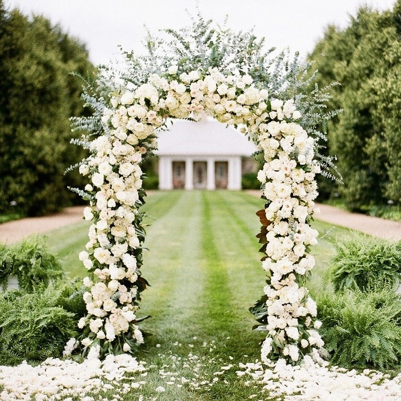 White Metal Arch Wedding Garden Bridal Party Decoration Prom Flower Arbor 7.5 Ft