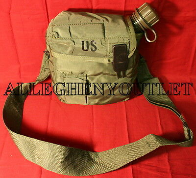 New Us Military 2 Quart Collapsible Canteen W Cap & Vgc 2qt Od Cover & Strap
