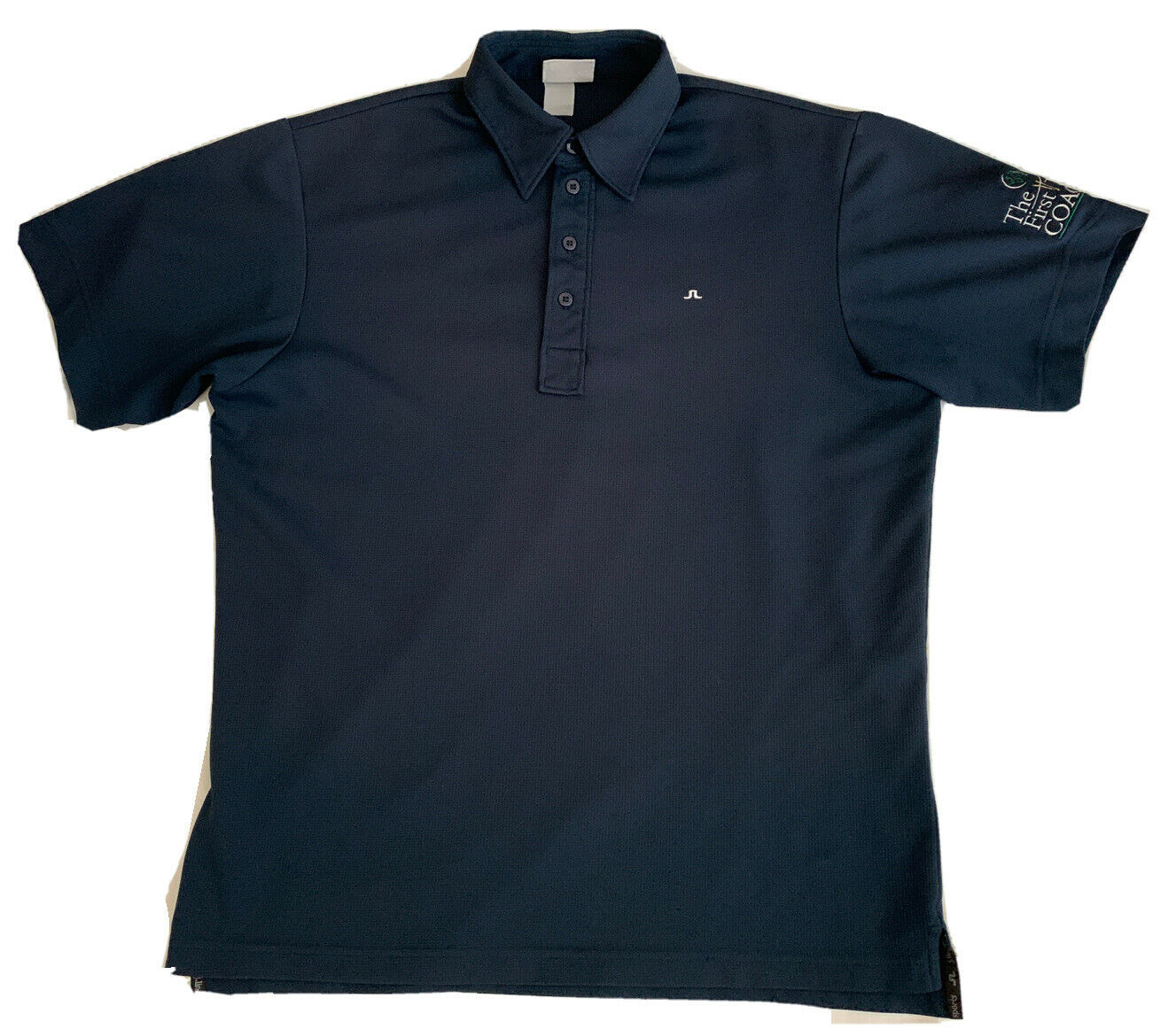 Men’s J.lindeberg 100% Polyester Navy Blue Polo Golf Shirt - Size L