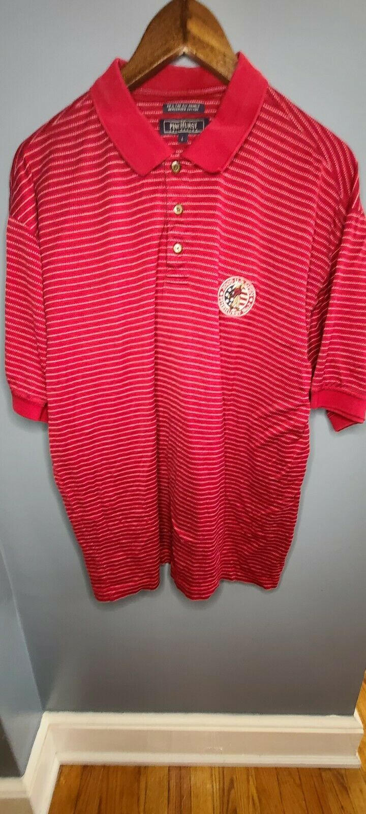 The Pinehurst Collection Red Polo Large 2005 Us Open Men's Short Sleeve Euc Ln
