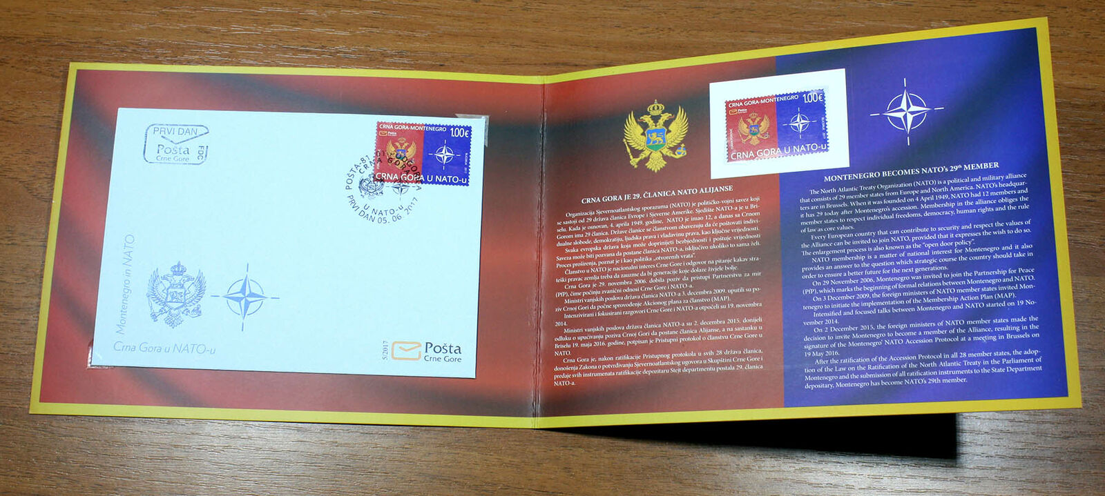 Montenegro - First Day Cover Fdc - Montenegro Ih Nato 2017 With Original Sleeve