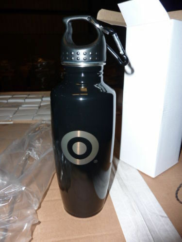 24oz Black Stainless Steel Water Bottle With Carabiner Bpa Free