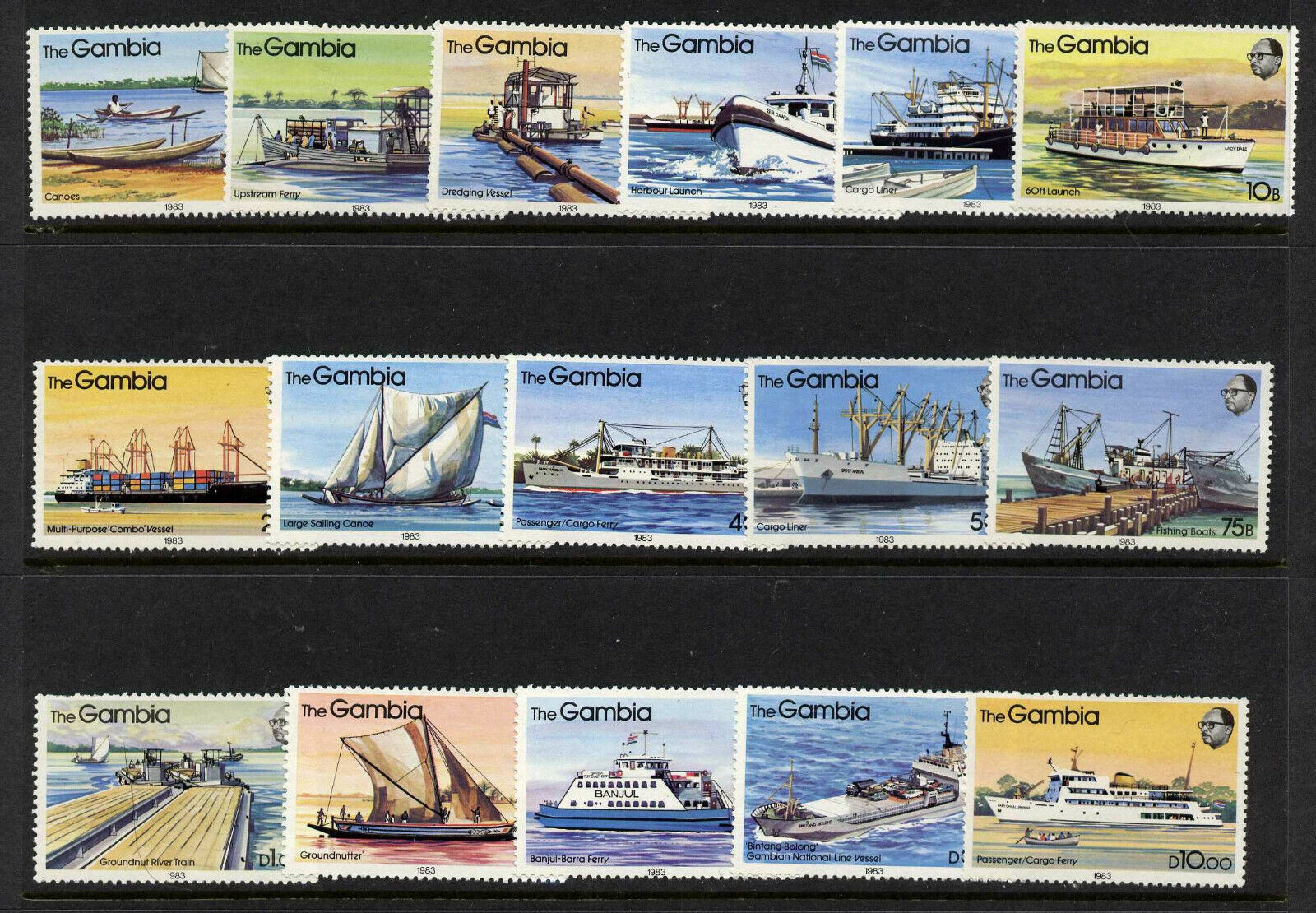 Gambia 465-80 Mnh Ships, River Boats