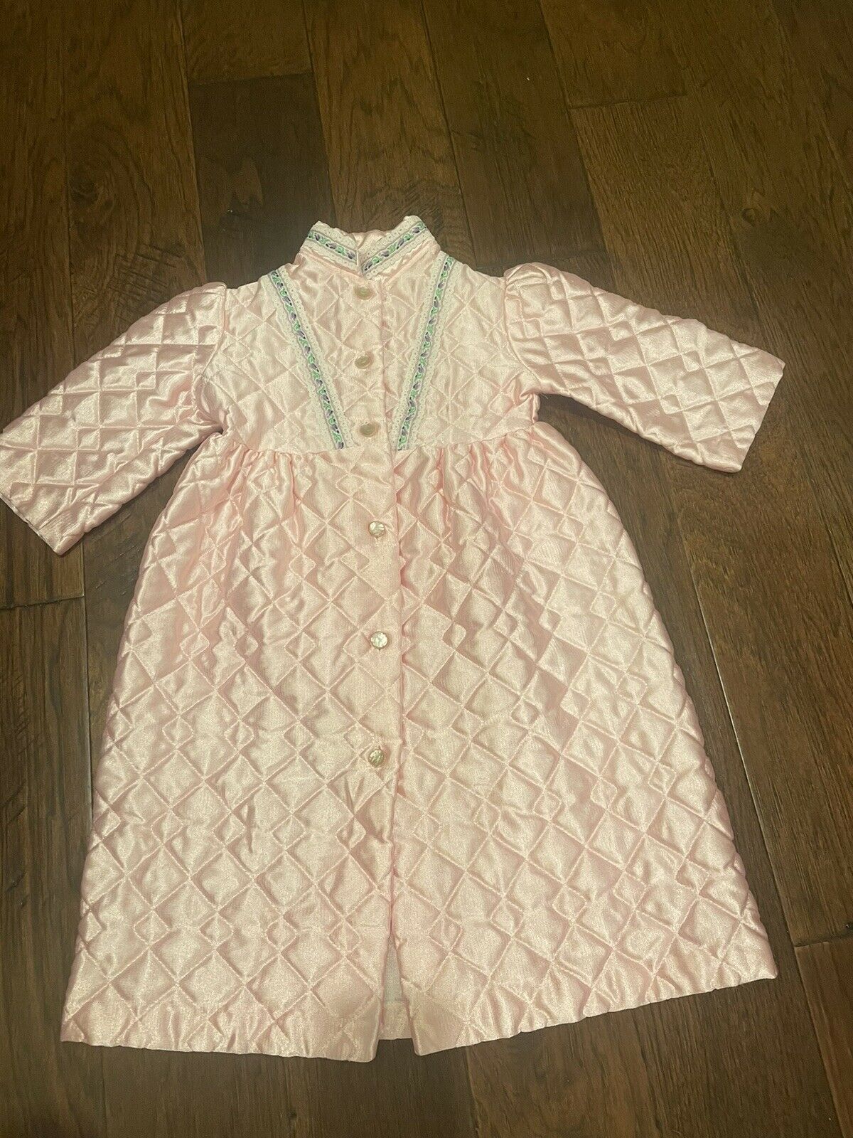 Vintage Little Girls Pink Quilted Robe Read For Size