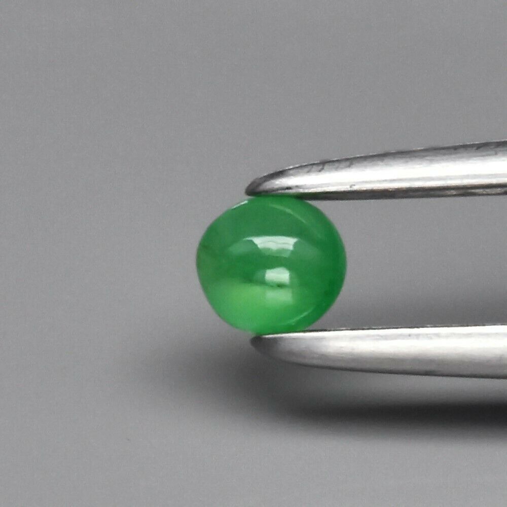0.11ct 2.8mm Round Cabochon Natural Untreated Green Jade, Myanmar