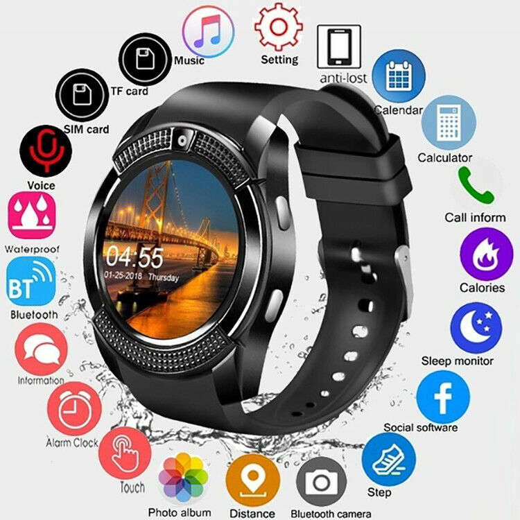 Waterproof Bluetooth Smart Watch Phone Mate Fitness Tracker For All Smart Phone