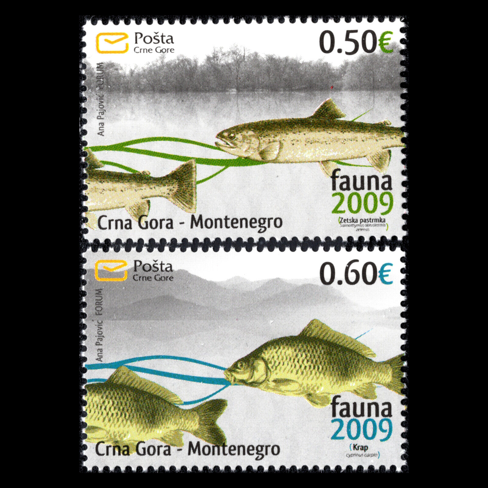 Montenegro 2009 - Fauna - Fish - Sc 218/9 Mnh