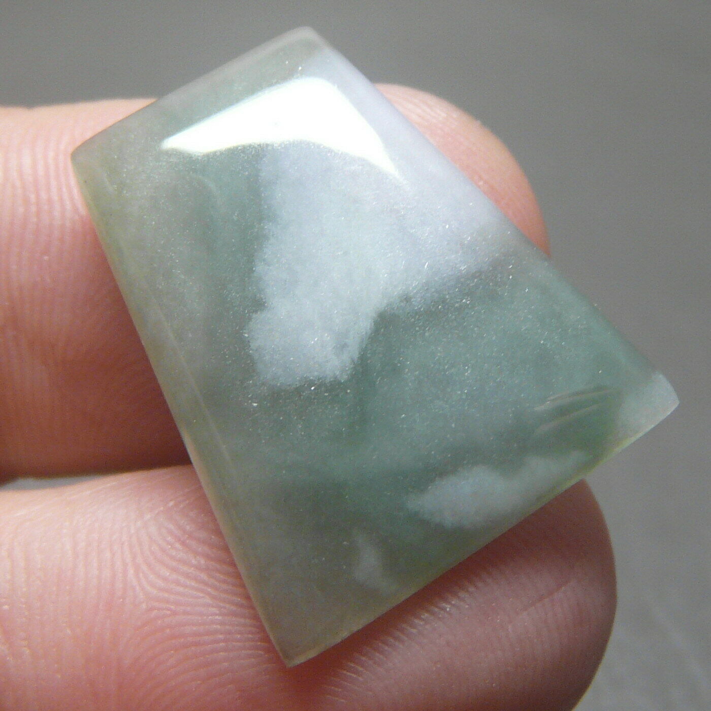 14.95 Ct Genuine Jadeite Jade (natural-type A) Green-white Fancy Cabochon
