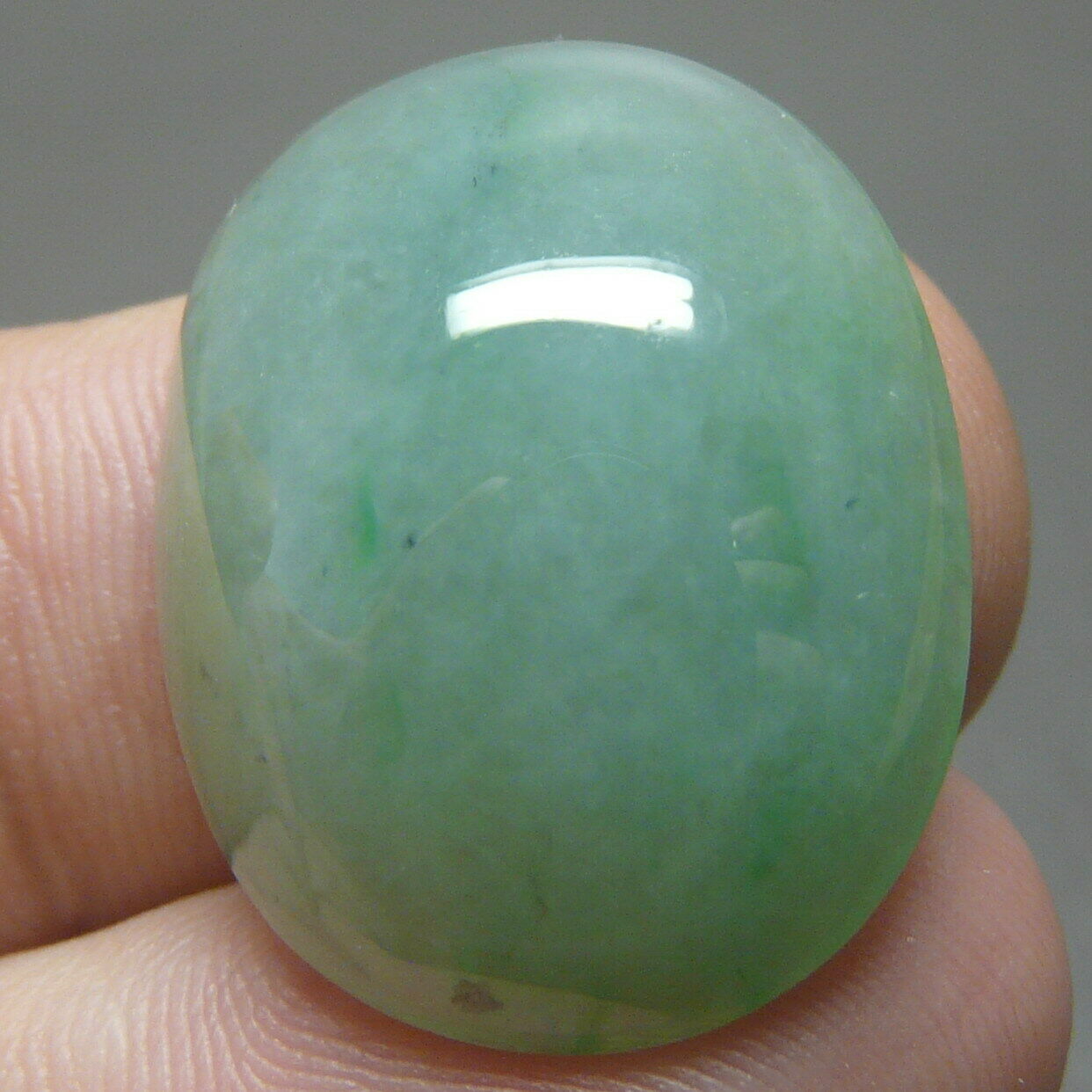 27.45 Ct Genuine Jadeite Jade (natural-type A) Light Green-white Cabochon