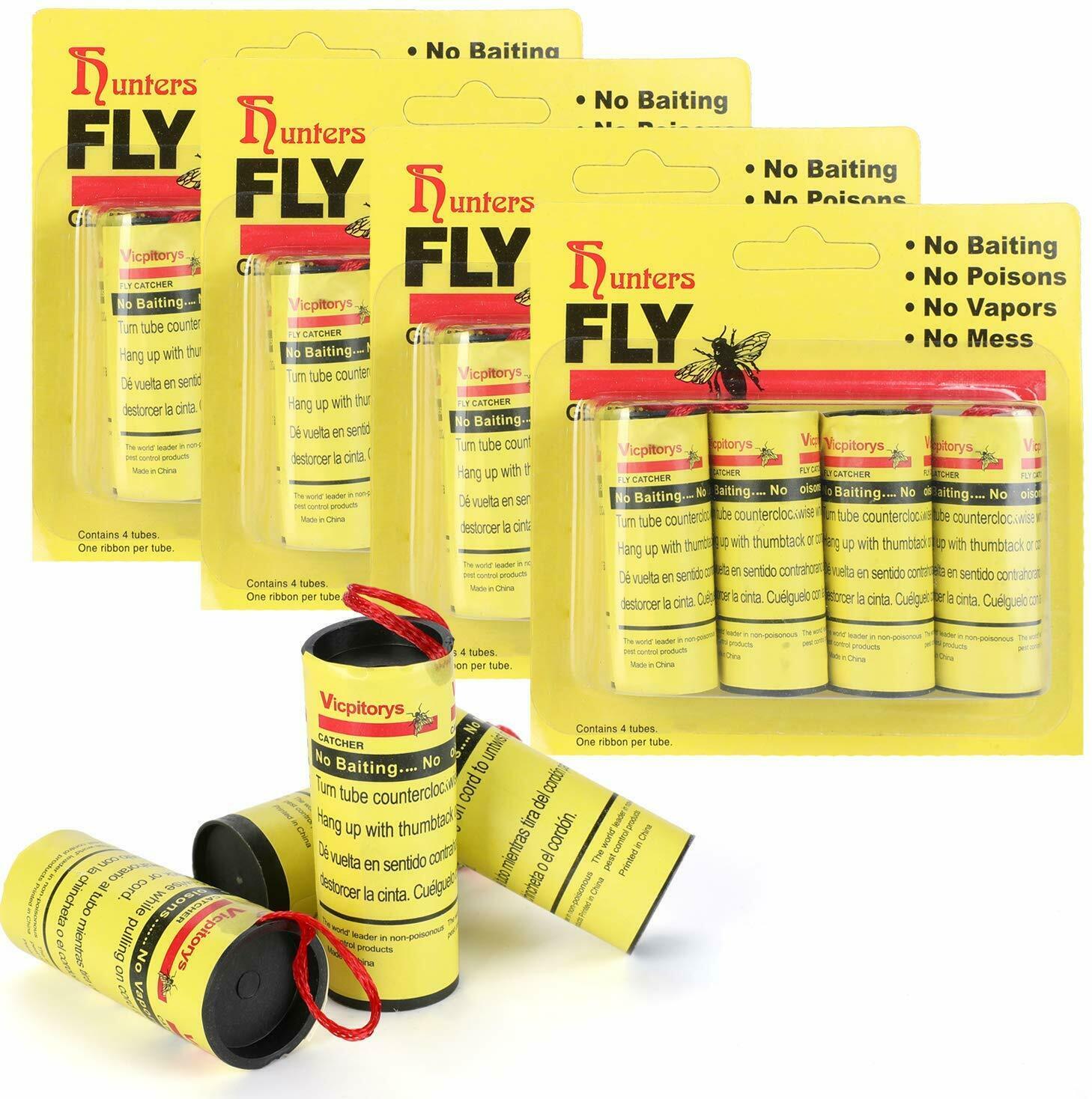 Insect Bug Fly Glue Paper Catcher Trap Ribbon Tape Strip Sticky Flies Rolls